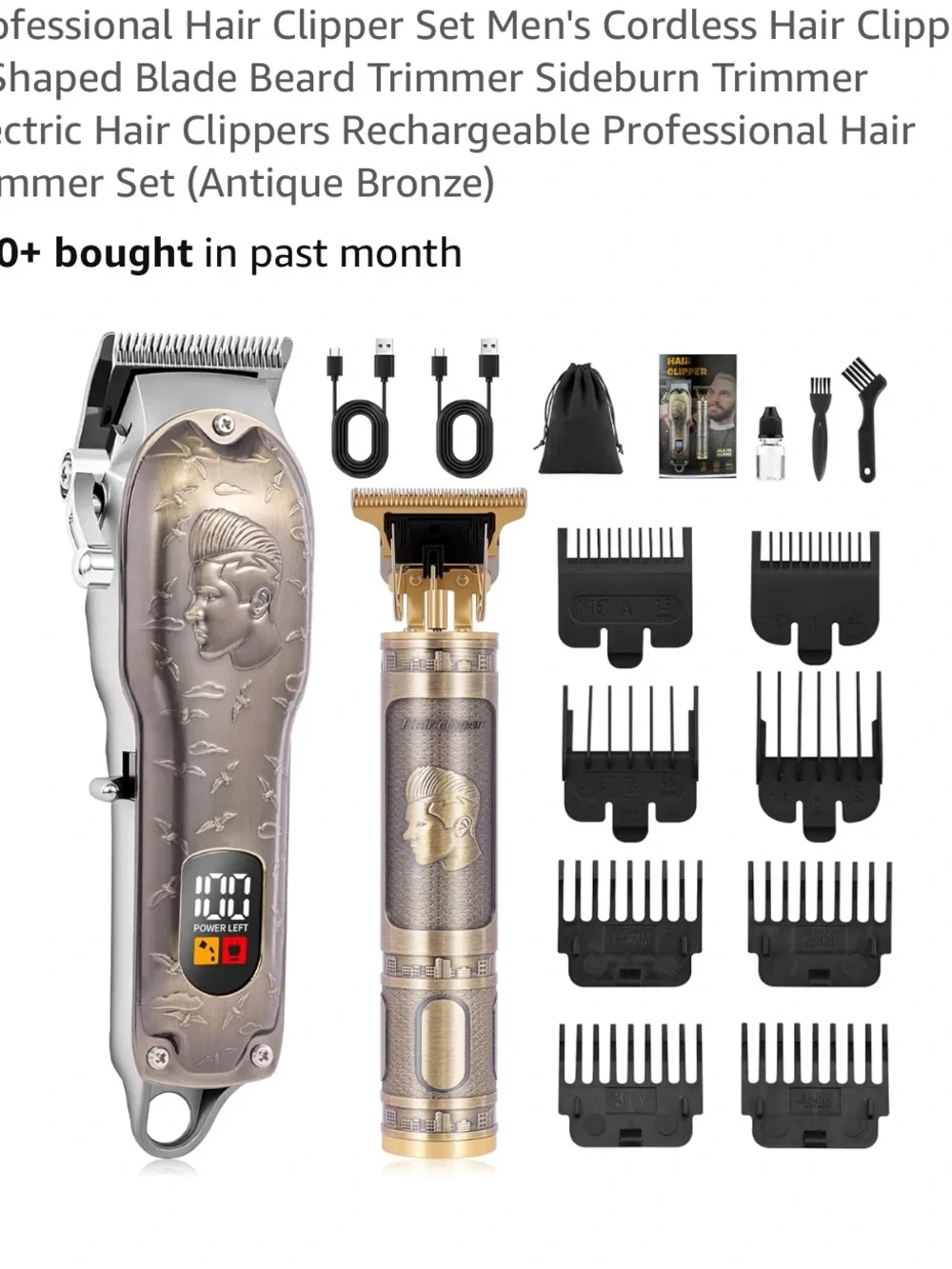 New in box. Hair clipper 2 piece set with usb recharge cords